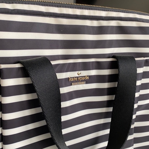 kate spade Black and Ivory Striped Laptop Bag - Picture 2 of 14
